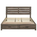 Brantford Wood Eastern King Storage Panel Bed Barrel Oak