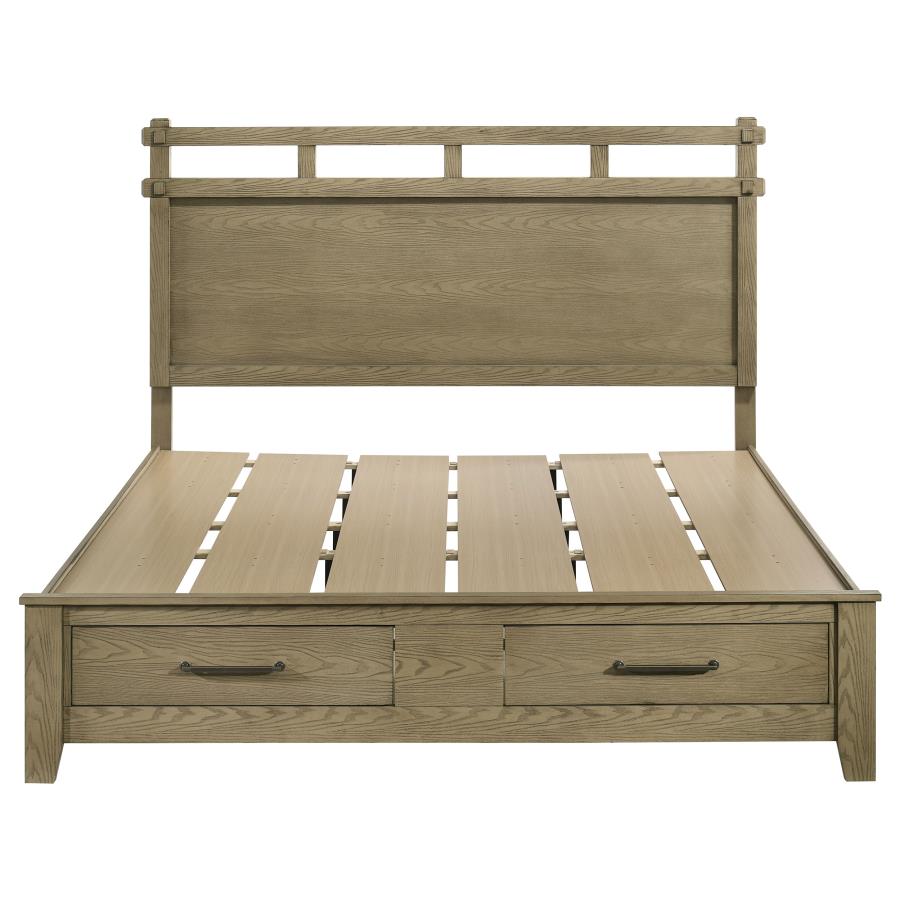 Home & Sleep Outlet - Hazlewood 59-inch Eastern King Storage Bed Vineyard Oak