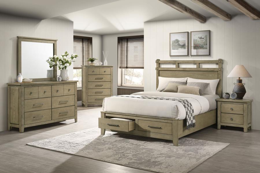 Home & Sleep Outlet - Hazlewood 59-inch Eastern King Storage Bed Vineyard Oak