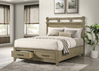 Home & Sleep Outlet - Hazlewood 59-inch Queen Panel Storage Bed Vineyard Oak