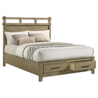 Home & Sleep Outlet - Hazlewood 59-inch Queen Panel Storage Bed Vineyard Oak