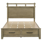 Home & Sleep Outlet - Hazlewood 59-inch Queen Panel Storage Bed Vineyard Oak