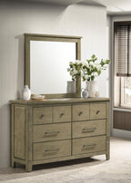 Home & Sleep Outlet - Hazlewood 6-drawer Bedroom Dresser with Mirror Vineyard Oak