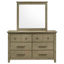 Hazlewood 6-drawer Bedroom Dresser with Mirror Vineyard Oak