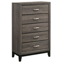Watson Five-piece Full Bedroom Set Grey Oak