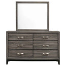 Watson 6-drawer Dresser with Mirror Grey Oak