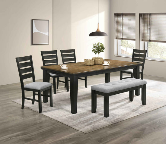 Crown Mark Bardstown 5-Piece Dining Set in Wheat & Charcoal