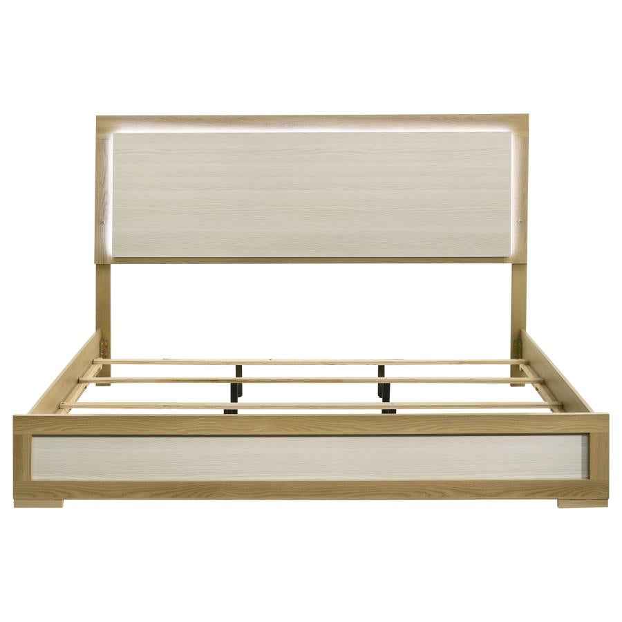 Hyland Eastern King Panel Bed LED Headboard Natural