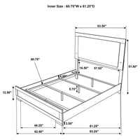 Hyland Wood Queen LED Panel Bed Natural and White