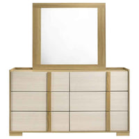 Hyland 6-drawer Dresser with Mirror Natural