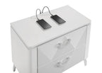 Cassia 4-piece Eastern King LED Bedroom Set White High Gloss