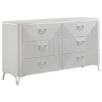 Cassia 5-piece Eastern King LED Bedroom Set White High Gloss