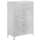 Cassia 5-piece Eastern King LED Bedroom Set White High Gloss