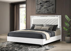 Home & Sleep Outlet - Cassia Eastern King LED Panel Bed White High Gloss