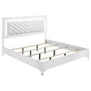 Cassia Eastern King LED Panel Bed White High Gloss