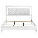 Cassia Eastern King LED Panel Bed White High Gloss