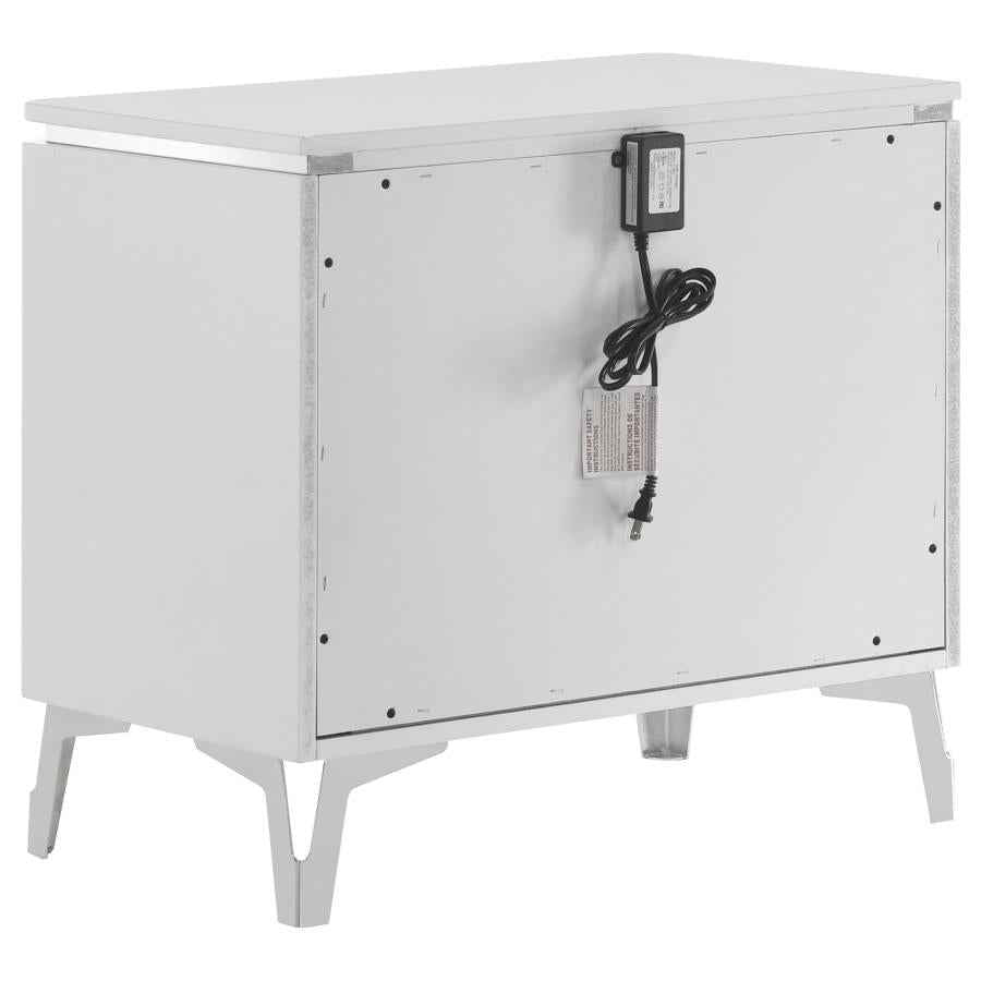 Cassia 4-piece Queen LED Bedroom Set White High Gloss