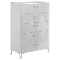 Cassia 5-piece Queen LED Bedroom Set White High Gloss