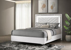 Home & Sleep Outlet - Cassia Queen LED Panel Bed White High Gloss