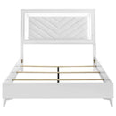 Cassia Queen LED Panel Bed White High Gloss