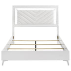 Home & Sleep Outlet - Cassia Queen LED Panel Bed White High Gloss