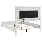 Home & Sleep Outlet - Cassia Queen LED Panel Bed White High Gloss