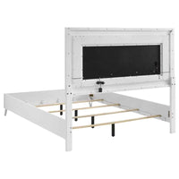 Cassia Queen LED Panel Bed White High Gloss