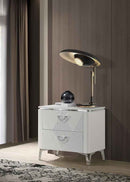 Cassia 2-drawer Nightstand Bedside Table White High Gloss