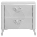 Cassia 2-drawer Nightstand Bedside Table White High Gloss