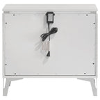Cassia 2-drawer Nightstand Bedside Table White High Gloss
