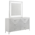 Home & Sleep Outlet - Cassia 6-drawer Dresser Cabinet with Mirror White High Gloss