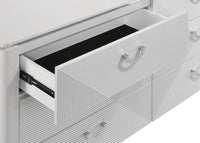Cassia 6-drawer Dresser Cabinet with Mirror White High Gloss