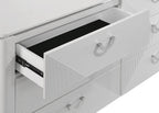 Home & Sleep Outlet - Cassia 6-drawer Dresser Cabinet with Mirror White High Gloss
