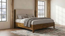 Adderley Eastern King Wood Panel Bed Cream and Warm Brown - Home & Sleep Outlet