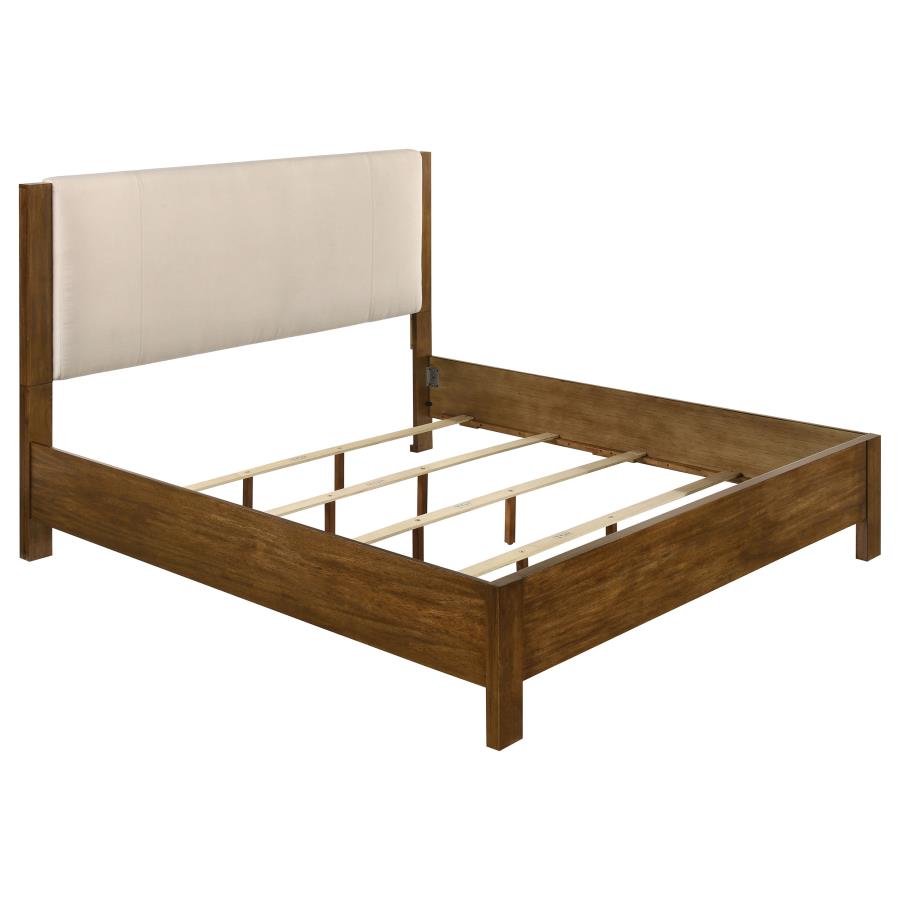 Home & Sleep Outlet - Adderley Eastern King Wood Panel Bed Cream and Warm Brown