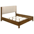 Home & Sleep Outlet - Adderley Eastern King Wood Panel Bed Cream and Warm Brown