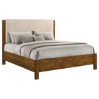 Home & Sleep Outlet - Adderley Eastern King Wood Panel Bed Cream and Warm Brown