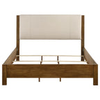 Home & Sleep Outlet - Adderley Eastern King Wood Panel Bed Cream and Warm Brown