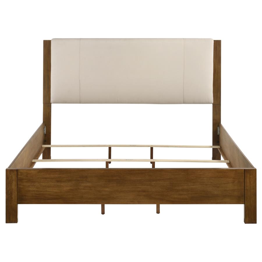 Home & Sleep Outlet - Adderley Eastern King Wood Panel Bed Cream and Warm Brown