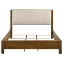 Adderley Eastern King Wood Panel Bed Cream and Warm Brown - Home & Sleep Outlet