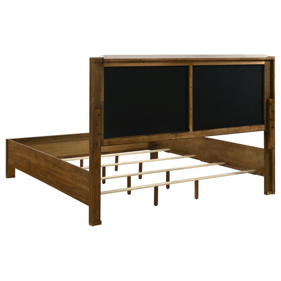 Home & Sleep Outlet - Adderley Eastern King Wood Panel Bed Cream and Warm Brown