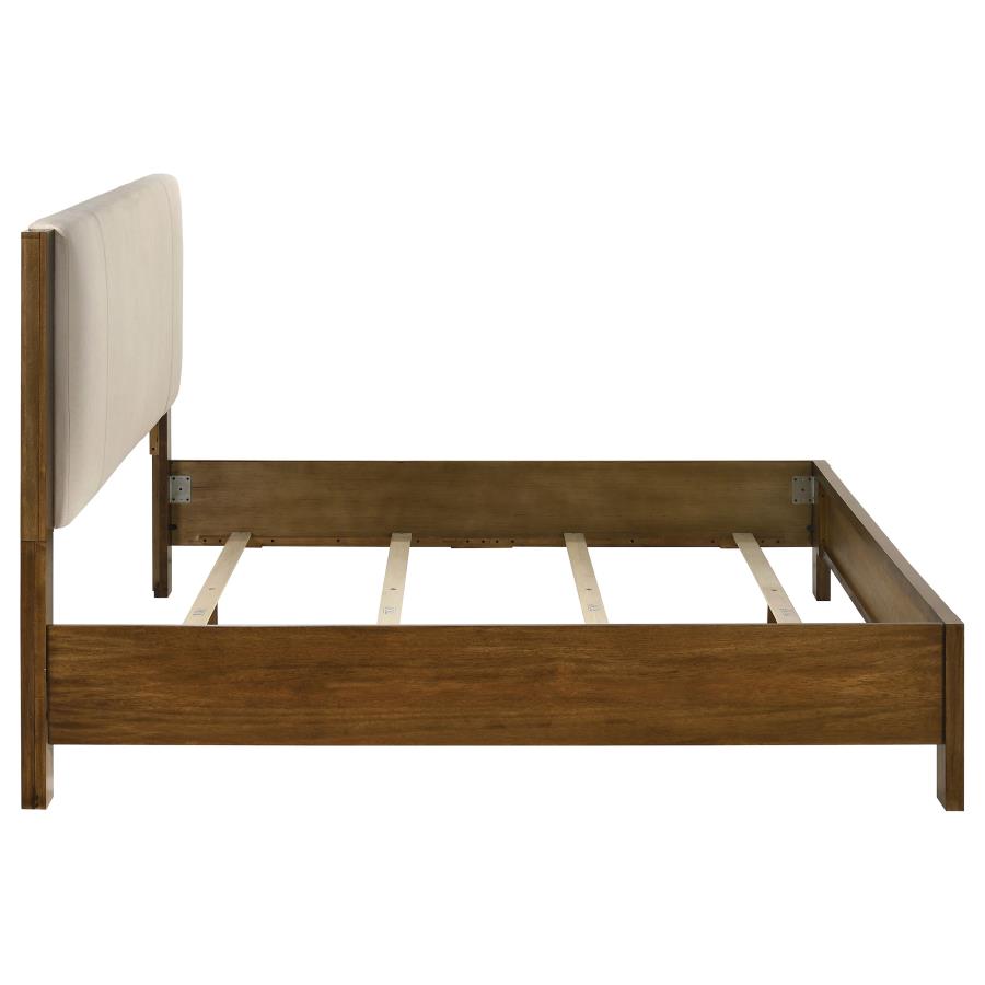 Home & Sleep Outlet - Adderley Eastern King Wood Panel Bed Cream and Warm Brown