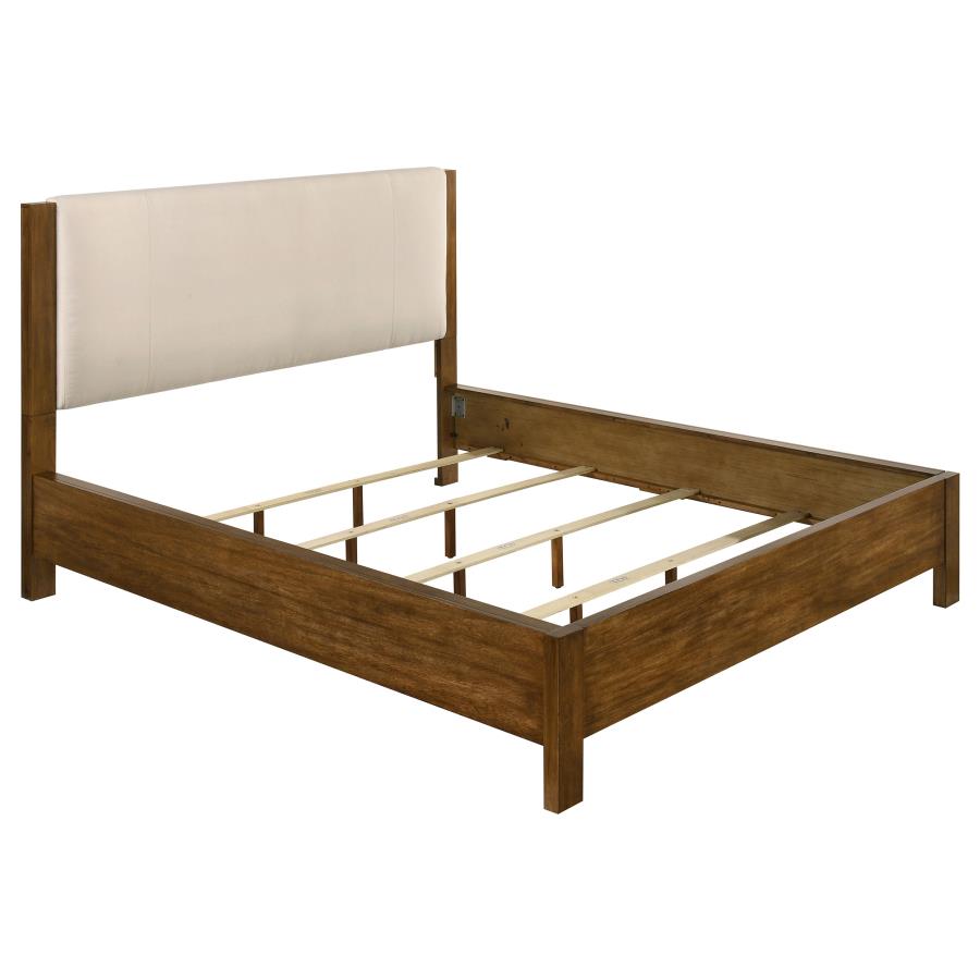 Home & Sleep Outlet - Adderley California King Wood Panel Bed Cream and Warm Brown