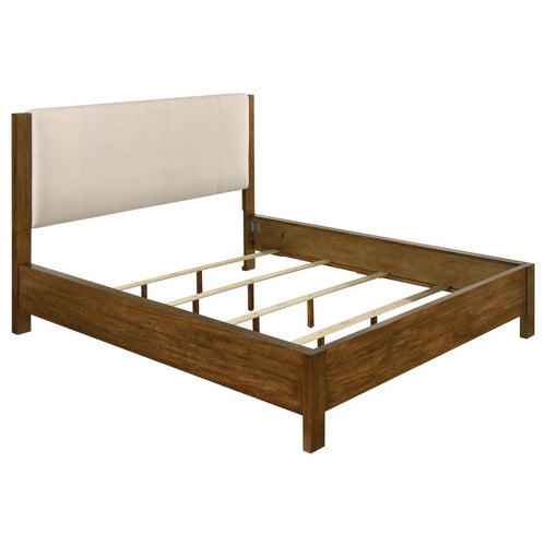 Home & Sleep Outlet - Adderley California King Wood Panel Bed Cream and Warm Brown