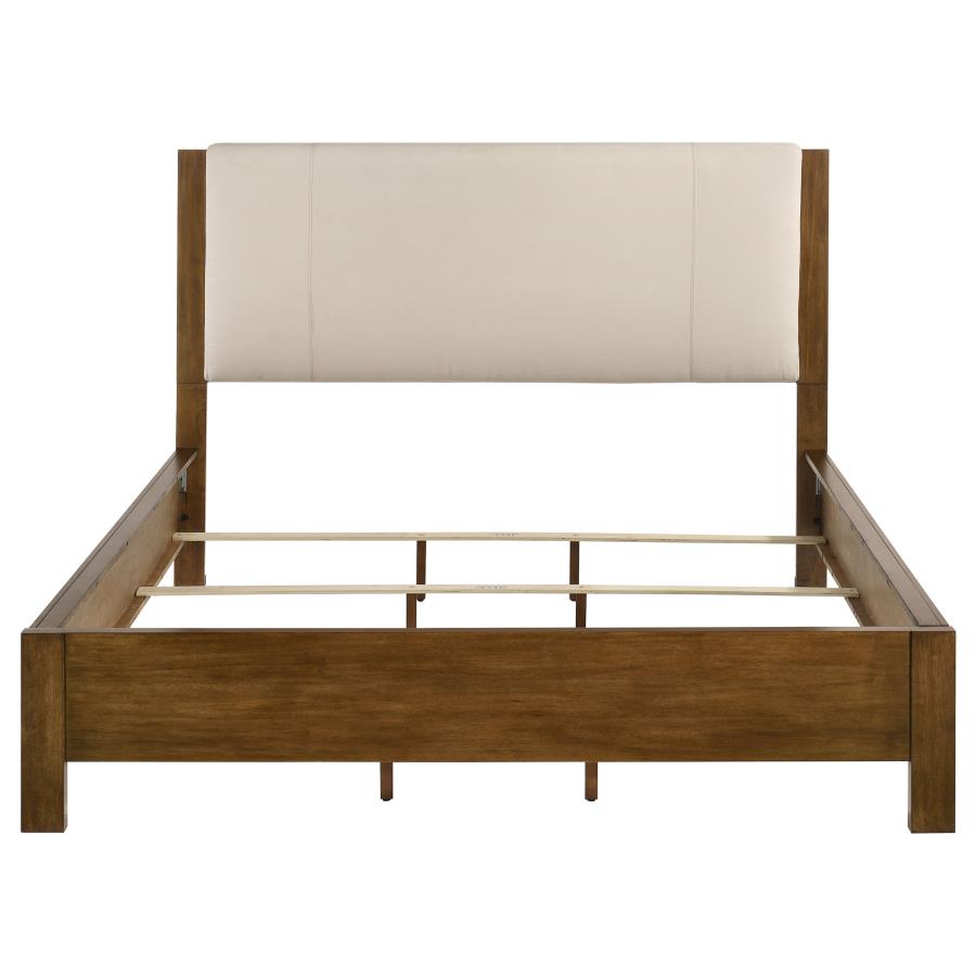 Home & Sleep Outlet - Adderley California King Wood Panel Bed Cream and Warm Brown