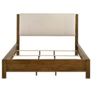 Adderley California King Wood Panel Bed Cream and Warm Brown - Home & Sleep Outlet