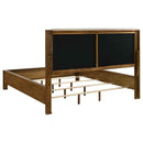 Adderley California King Wood Panel Bed Cream and Warm Brown - Home & Sleep Outlet
