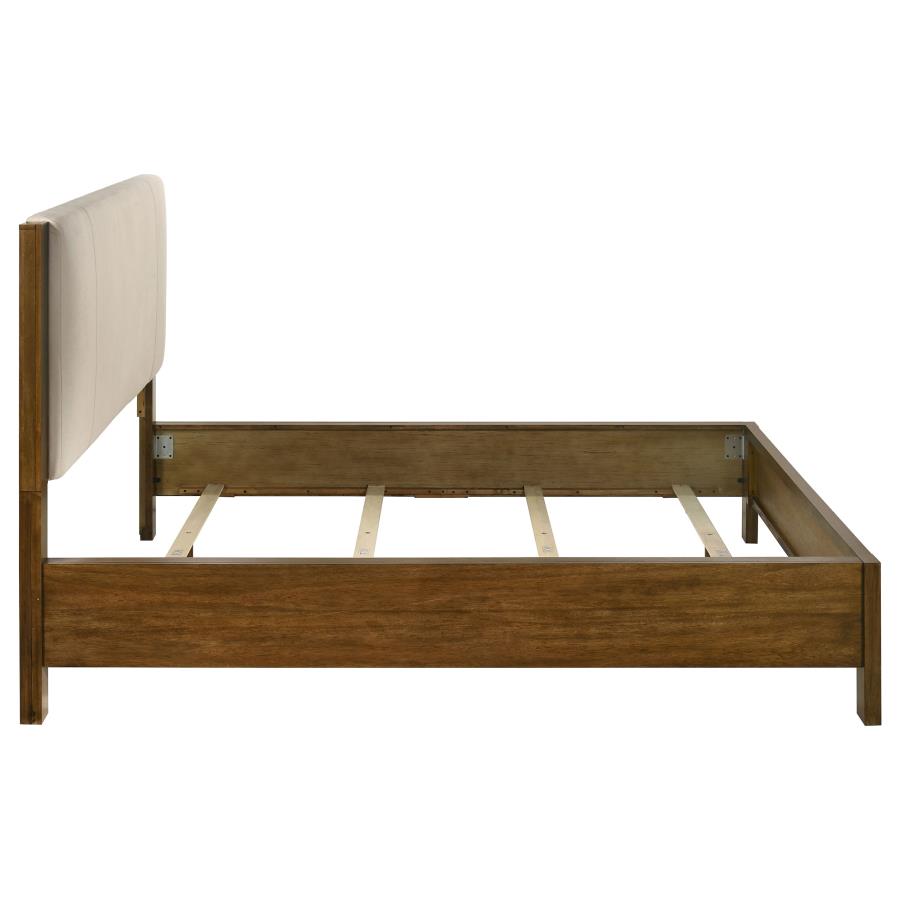 Home & Sleep Outlet - Adderley California King Wood Panel Bed Cream and Warm Brown