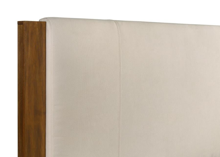 Home & Sleep Outlet - Adderley California King Wood Panel Bed Cream and Warm Brown