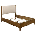 Home & Sleep Outlet - Adderley Queen Wood Panel Bed Cream and Warm Brown